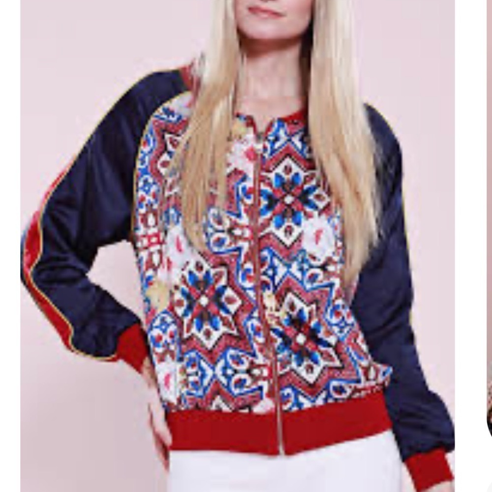 Dolce Cabo Red and Blue Reversible Bomber Track style Jacket